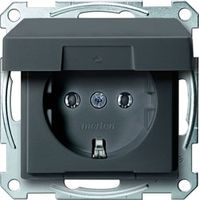 Merten stopcontact enkel antraciet 2311-0414 klapdeksel
