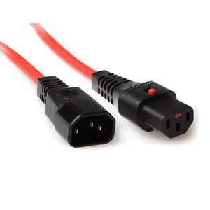 ACT AK5192 Netsnoer C13 IEC Lock | C14 | Rood | 50 cm