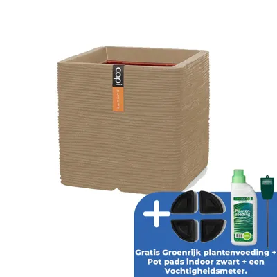 Pot vk rib nl 30x30x30cm beige