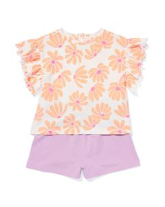 HEMA Kinder Kledingset T-shirt En Short Katoen Roze (roze)