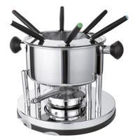 HI Fondue set - 6 personen - zilver - D18 cm - RVS/PP - chocoladefondue - kaasfondue