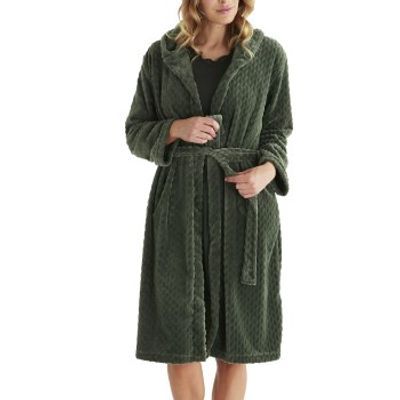 Damella Jaquard Fleece Hoodie Robe * Actie *