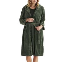 Damella Jaquard Fleece Hoodie Robe - thumbnail