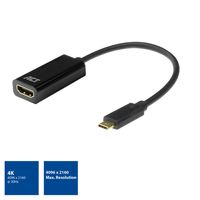 ACT AC7305 video kabel adapter 0,15 m USB Type-C HDMI Type A (Standaard) Zwart - thumbnail