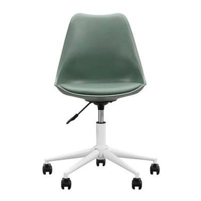 Bureaustoel Senja - kunststof - groen - wit metaal