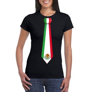 Shirt met Mexico stropdas zwart dames 2XL  -