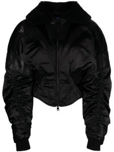 Mugler veste bomber à design structuré - Noir