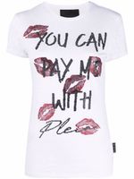 Philipp Plein t-shirt à sequins brodés - Blanc