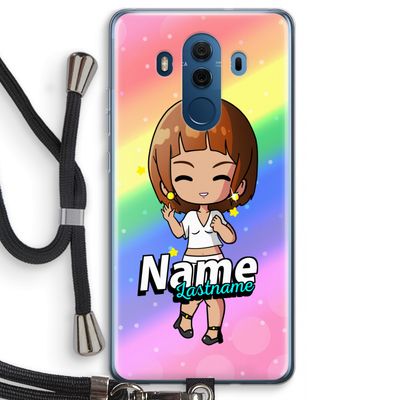 Chibi Maker vrouw: Huawei Mate 10 Pro Transparant Hoesje met koord