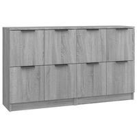 The Living Store Dressoir - 2 Stuks - Grijs Sonoma Eiken - 60x30x70 cm - Bewerkt hout