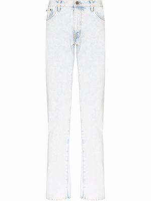 Off-White jean slim à imprimé rayé Diag - Bleu