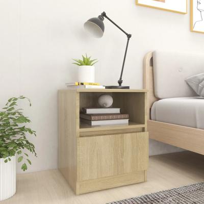 Nachtkastje 40x40x50 cm bewerkt hout sonoma eikenkleurig