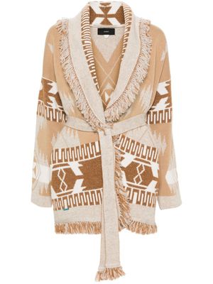 Alanui cardigan ceinturé à motif en jacquard - Tons neutres