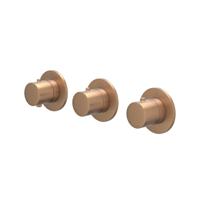 Afbouwdeel IVY Bond Inbouwthermostaat 2 Stopkranen Symmetry Met Ronde Rozetten Geborsteld Mat Koper PVD IVY