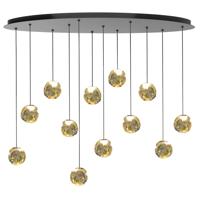 Highlight HanglampMelina 12-lichts zwart met amber glas - H5189.01