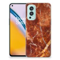 OnePlus Nord 2 5G TPU Siliconen Hoesje Marmer Bruin - thumbnail