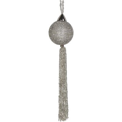 Ornament kerstbal kwastje glas helder 20 cm - Hd collection