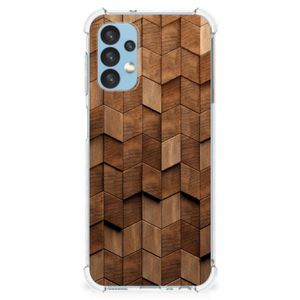 Stevig Telefoonhoesje voor Samsung Galaxy A13 (4G) Wooden Cubes