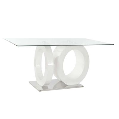 Eettafel DKD Home Decor Kristal Transparant Wit Hout MDF (160 x 90 x 75 cm)