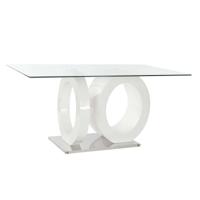 Eettafel DKD Home Decor Kristal Transparant Wit Hout MDF (160 x 90 x 75 cm)