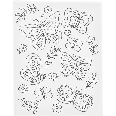Creativ Company Schildercanvas met print, vlinders, d: 1,6 cm, afm 24x30 cm, 360 gr, 1 stuk