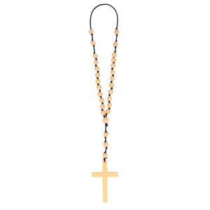 Boland Carnaval/verkleed accessoires Non/priester/dominee/monnik - ketting met kruis - kralen   -