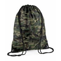 Sport gymtas in jungle camouflage - met rijgkoord - 45 x 34 cm - 12 liter - thumbnail