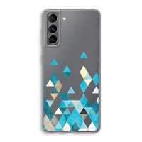 Gekleurde driehoekjes blauw: Samsung Galaxy S21 Transparant Hoesje