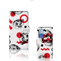 Telefoonhoesje met Naam Huawei P40 Skull Red