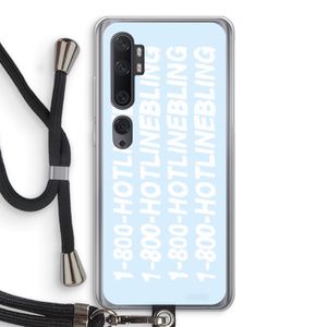 Hotline bling blue: Xiaomi Mi Note 10 Pro Transparant Hoesje met koord