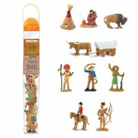 Plastic speelgoed figuren indianen en cowboys   -