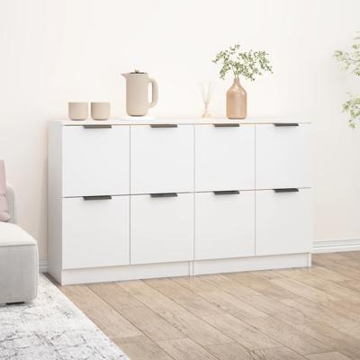 Dressoirs 2 st 60x30x70 cm bewerkt hout wit