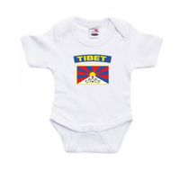 Tibet romper met vlag wit voor babys