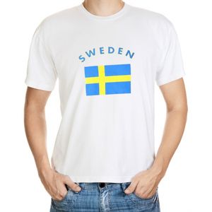 Wit t-shirt Zweden heren 2XL  -