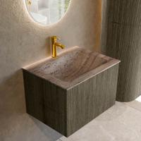 Badmeubel Mondiaz Kurve-Dlux | 60 cm | Meubelkleur Shadow | Wastafelkleur Oza | Solid surface | Wasbak midden spoelbak | 1 kraangat