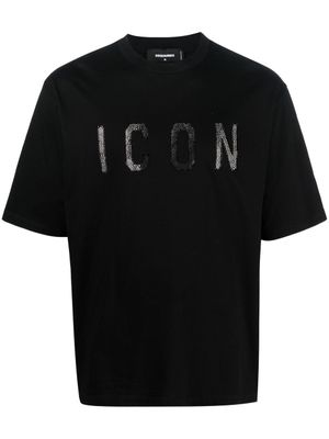 DSQUARED2 t-shirt en coton à imprimé Icon - Noir