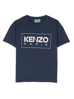 Kenzo Kids t-shirt en coton à logo imprimé - Bleu