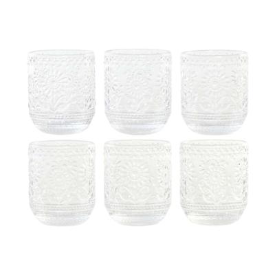 Glazenset Home ESPRIT Transparant Kristal Met reliëf 360 ml (6 Stuks)