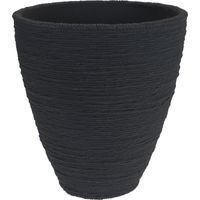 Plantenpot/bloempot Ribbed - Tuin - stevig kunststof - antraciet grijs - D40 x H42 cm