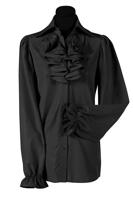 Blouse dame met jabot luxe zwart