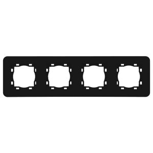 Zwart Afdekraam 4 voudig zwart soft touch 8074STSW ronde hoeken Eslohe