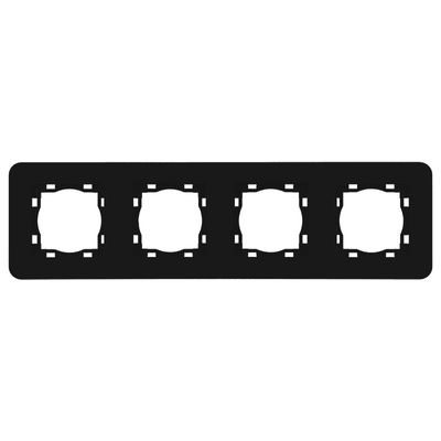 Zwart Afdekraam 4 voudig zwart soft touch 8074STSW ronde hoeken Eslohe