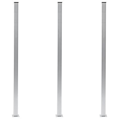 VidaXL Schuttingpalen 3 st 185 cm aluminium VidaXL Schuttingpalen 3 st 185 cm aluminium