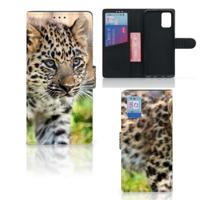 Samsung Galaxy A02s | M02s | Telefoonhoesje | Met pasjeshouder | Baby Luipaard