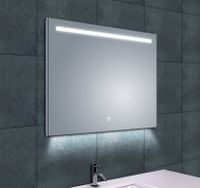 Badkamerspiegel Ambi one | 80x60 cm | Rechthoekig | Directe en indirecte LED verlichting | Touch button | Met verwarming - thumbnail