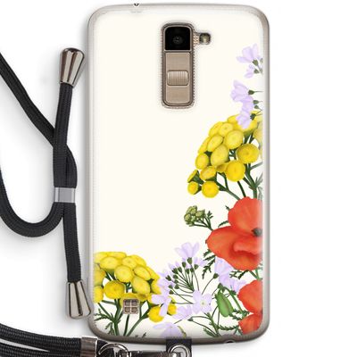 Wilde bloemen: LG K10 (2016) Transparant Hoesje met koord