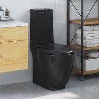 Toilet rond afvoer onder keramiek zwart Toilet rond afvoer onder keramiek zwart