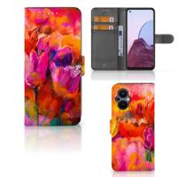 Hoesje OPPO Reno 8 Lite | OnePlus Nord N20 Tulips | Portemonnee hoesje
