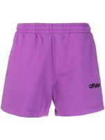 Off-White short de sport à logo brodé - Violet