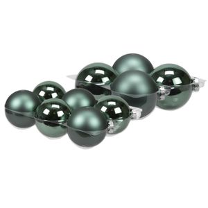 20x stuks glazen kerstballen emerald groen 8 en 10 cm mat/glans